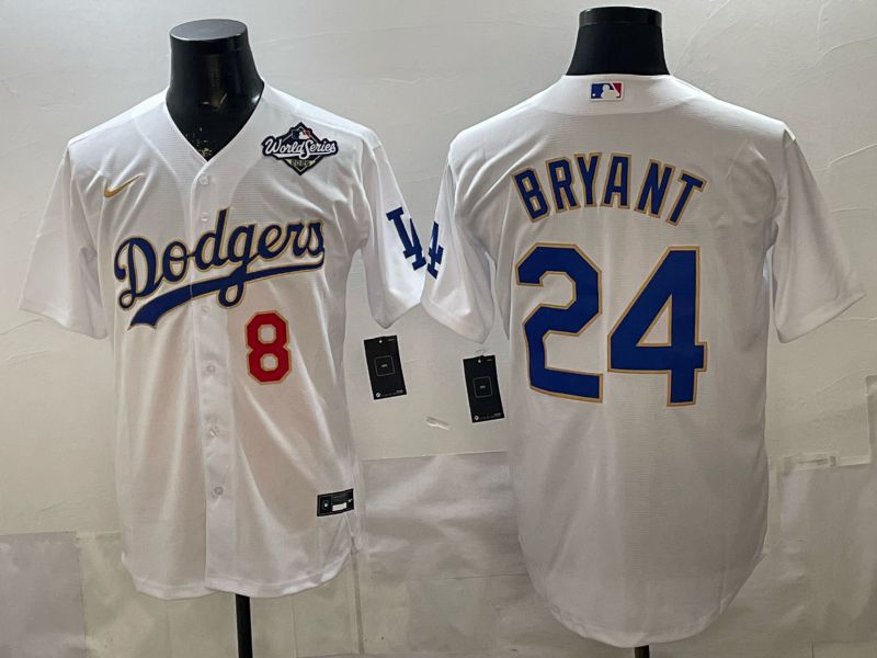 Men 2026 Los Angeles Dodgers #24 Bryant White Gold Game Nike MLB Jersey style 0015